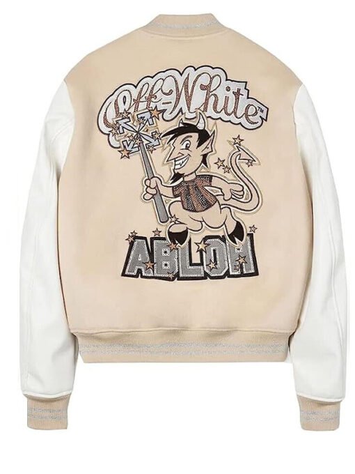 AC Milan Off White Varsity Jacket