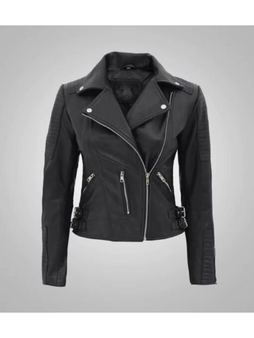 Women’s Classic Black Biker Leather Jacket