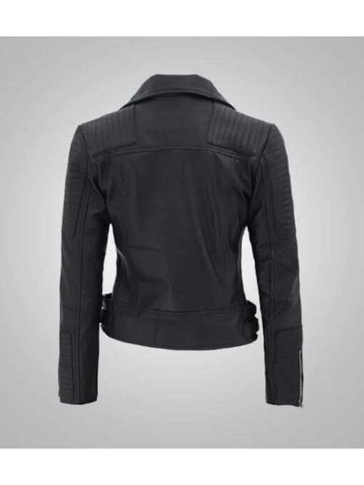 Women’s Classic Black Biker Leather Jacket