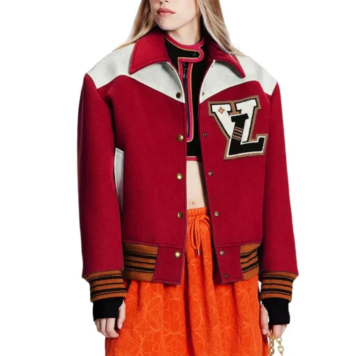 Cashgora Red Varsity Jacket