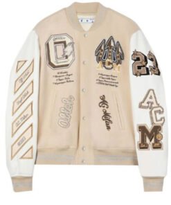 AC Milan Off White Varsity Jacket