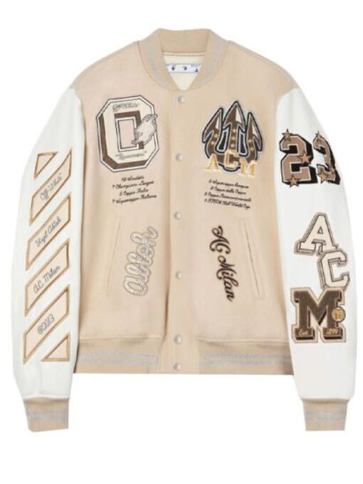 AC Milan Off White Varsity Jacket