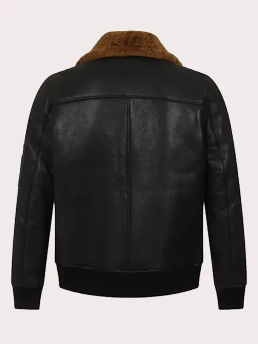 Men's Black Bomber Aviator Shearling Jacket