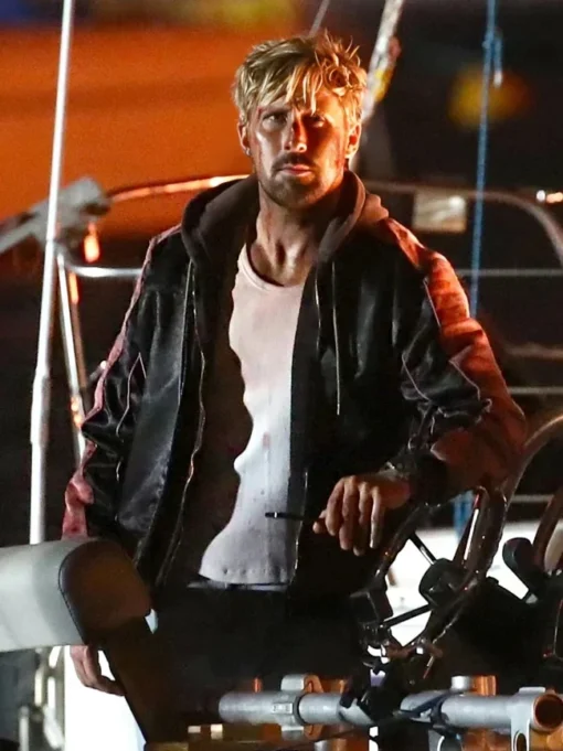 Miami Vice Stunt Team Ryan Gosling Black Leather Jacket