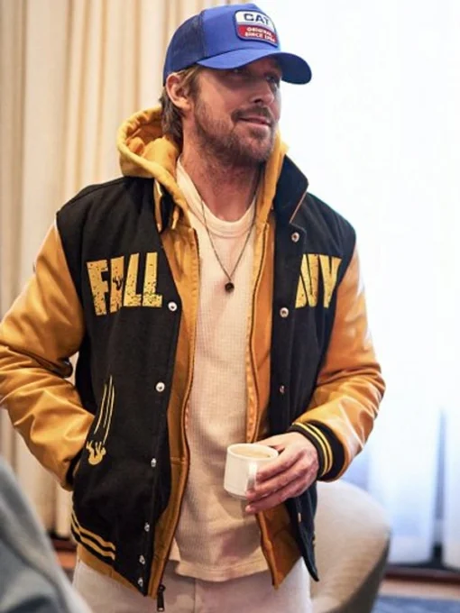 Ryan Gosling The Fall Guy Black and Yellow Letterman Varsity Jacket