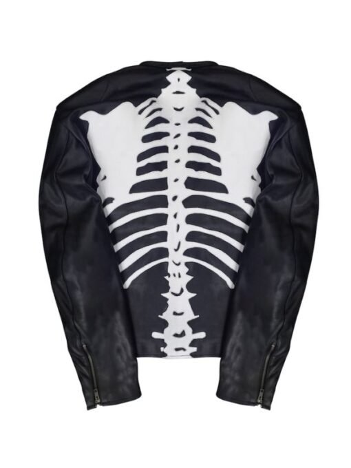 Men’s Vanson Skeleton Bones Black Jacket