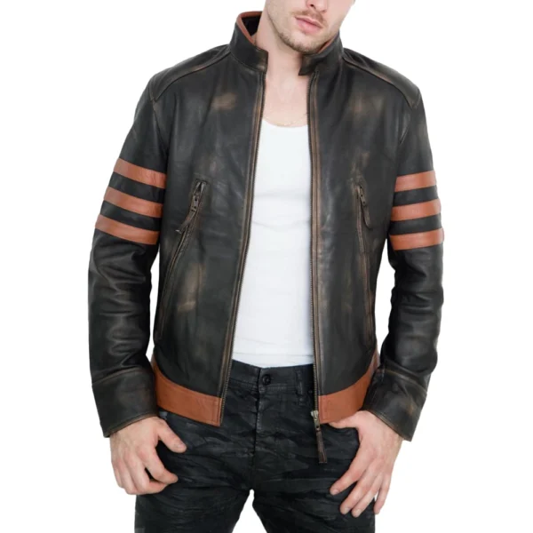 Vintage X-Men leather jacket inspired by Marvel comics