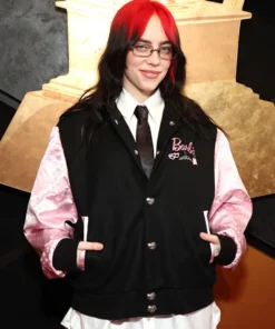 Billie Eilish the 2024 Grammy Awards Barbie Varsity Jacket