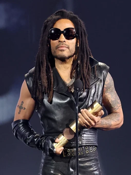 Peoples Choice Awards Lenny Kravitz Black Leather Vest