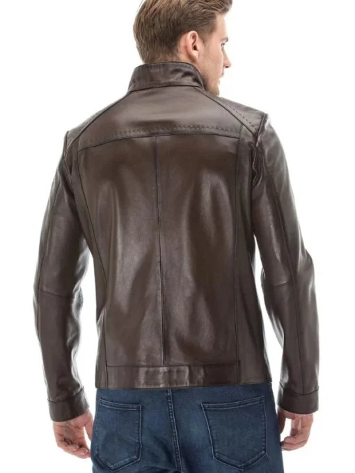 Men’s Brown Blackout Leather Jacket