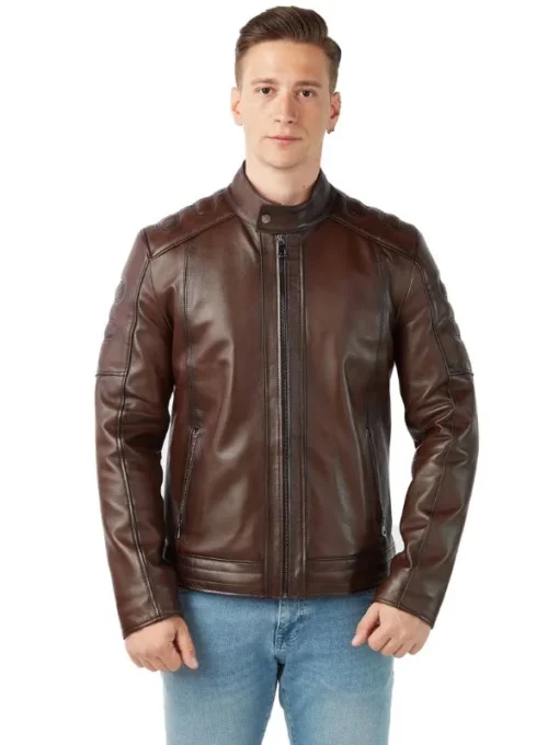 Kenneth Genuine Sheepskin Brown Jacket