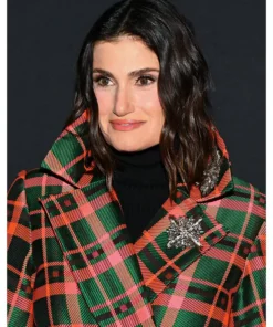 Idina Menzel Plaid Trench Coat