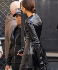 Zendaya The Attico SS24 Black Leather Jacket