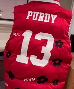 Deebo Samuel Brock Purdy Red Puffer MVP Vest