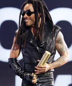 Peoples Choice Awards Lenny Kravitz Black Leather Vest