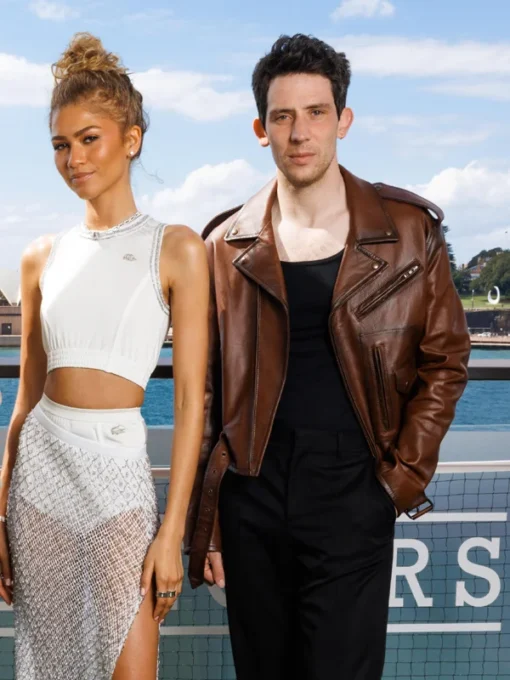 Mike Faist Challengers Brown Leather Jacket