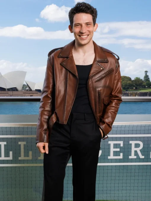 Mike Faist Challengers Brown Leather Jacket