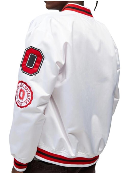 Ohio State University White Varsity Jacket