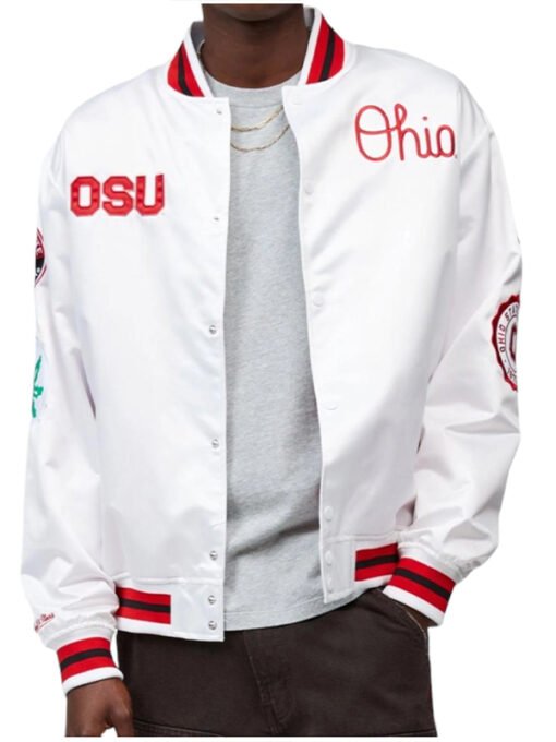 Ohio State University White Varsity Jacket