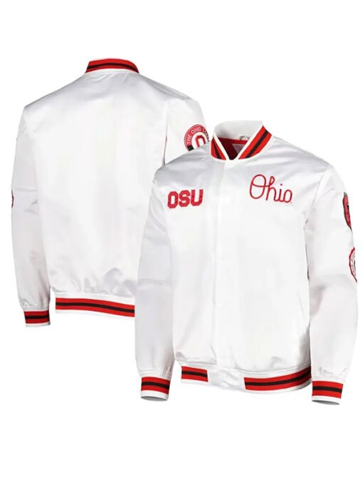 Ohio State University White Varsity Jacket