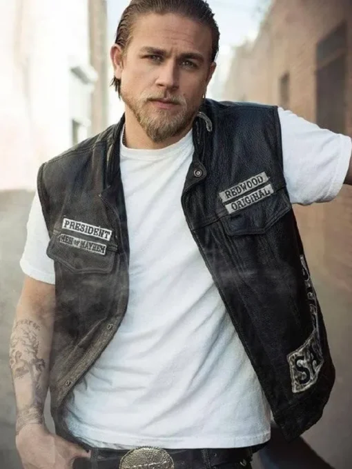 Charlie Hunnam SOA Sons Of Anarchy Leather Vest