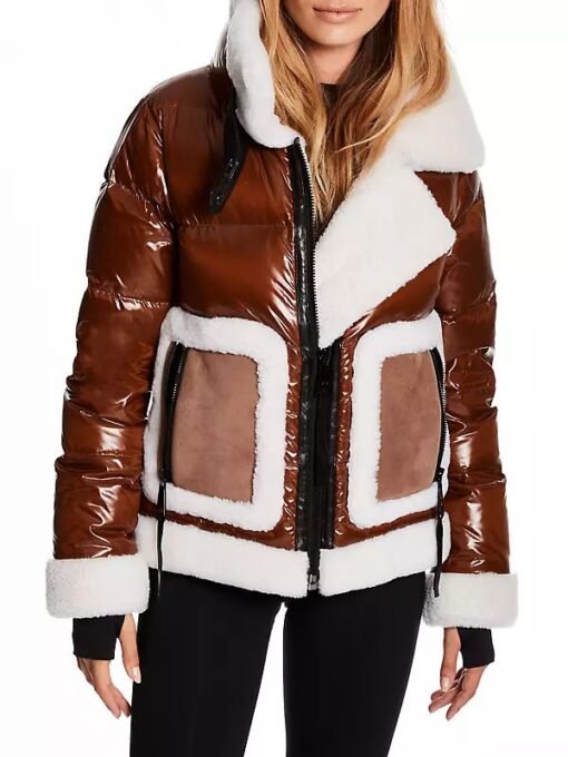 Elsbeth 2024 Carra Patterson Brown Fur Puffer Jacket