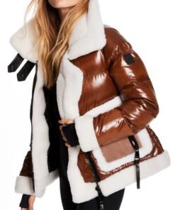 Elsbeth 2024 Carra Patterson Brown Fur Puffer Jacket