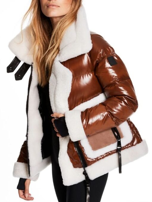 Elsbeth 2024 Carra Patterson Brown Fur Puffer Jacket