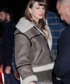 Taylor Swift Aviator Shearling Jacket