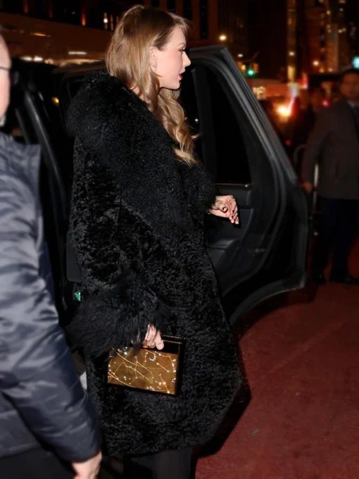 Charlotte Simone Taylor Swift Black Faux Fur Coat