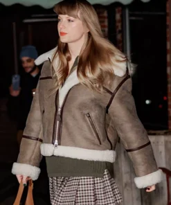 Taylor Swift Aviator Shearling Jacket