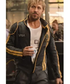 Ryan Gosling Yellow Stripes Leather Jacket