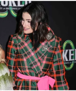 Idina Menzel Plaid Trench Coat