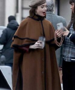 Lily Collins Emily In Paris S4 Cape Coat