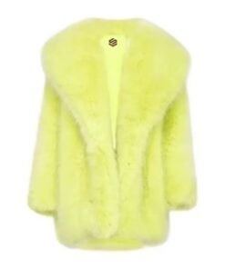 Sabrina Carpenter Yellow ECO Fur Coat