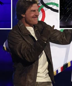 Tom Cruise Olympic 2024 Leather Jacket