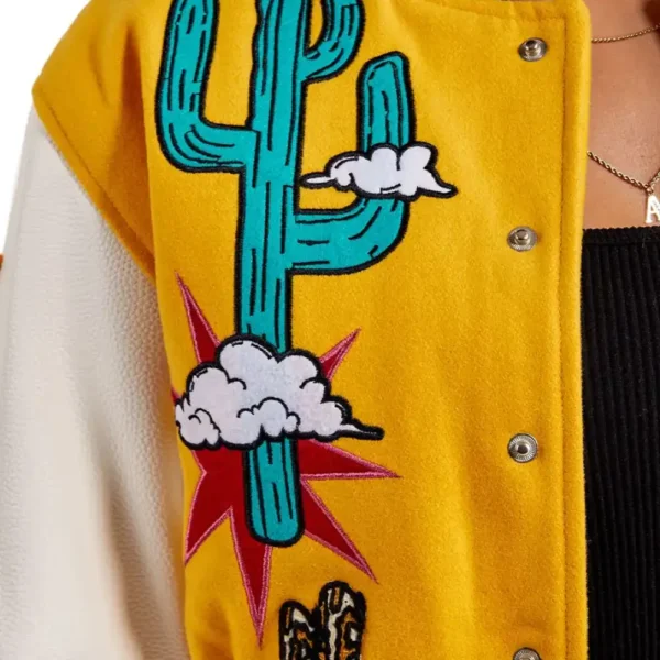 Wild & Free Yellow Varsity Jacket