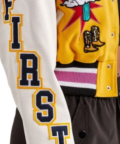 First Row Wild & Free Yellow Varsity Jacket