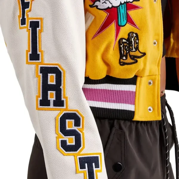 First Row Wild & Free Yellow Varsity Jacket