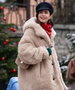 Emily In Paris S4 Lily Collins Fur Shearling Coat