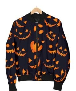 Halloween Pattern Pumpkins Bomber Jacket