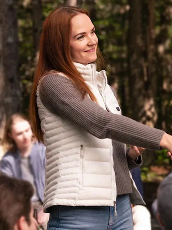 Morgan Kohan Sullivan’s Crossing Tv Series White Puffer Vest
