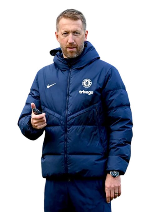 Football Club Chelsea Blue Puffer Hooded Jacket