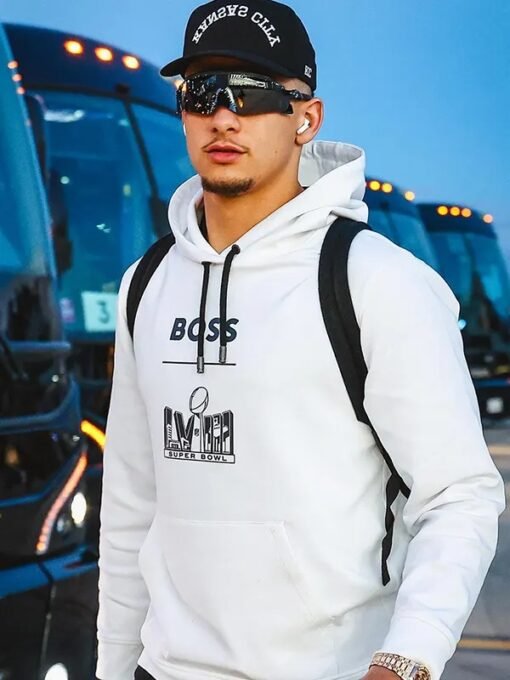 NFL Super Bowl LVIII Patrick Mahomes Boss White Hoodie