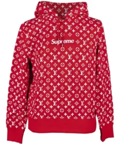 Supreme x Louis Vuitton Box Logo Red Hoodie