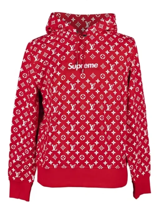 Supreme x Louis Vuitton Box Logo Red Hoodie