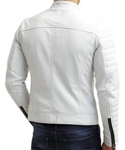 White Biker Leather Jacket