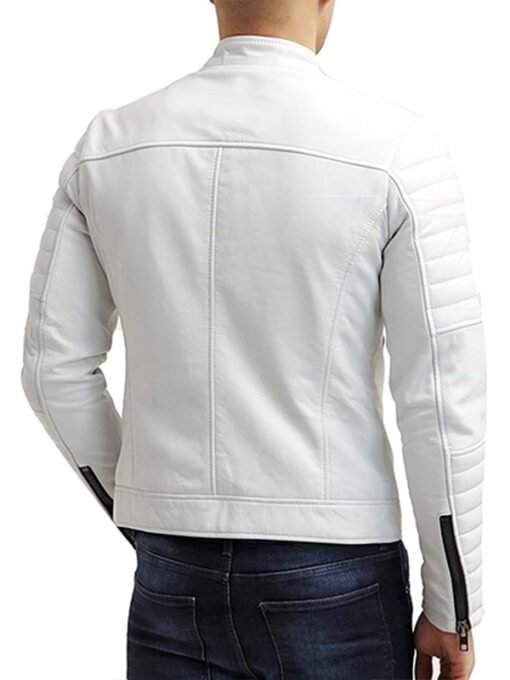 White Biker Leather Jacket