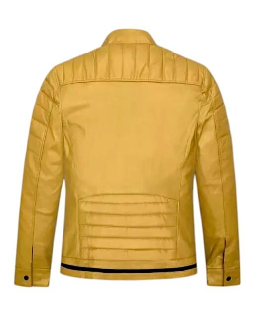Andrew Tate Yellow Leather Biker Jacket