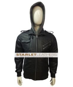 Men's Black Bomber Leather Jacket